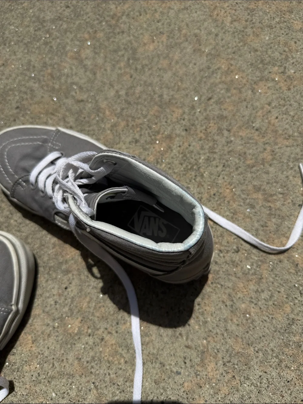 Vans Gray High-Top Sneakers with White Stripe
